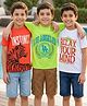 Pine Kids Cotton Knit Half Sleeves T-Shirts with Text Print Pack of 3 - Multicolor