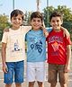 Pine Kids Cotton Knit Half Sleeves T-Shirts with Sport Print Pack of 3 - Multicolor
