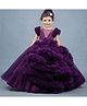 Li&Li BOUTIQUE Net Woven Half Sleeves Beads  Embellished Ruffled Detailed Gown - Grape Purple