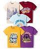 Pine Kids Cotton Knit Half Sleeves Printed T-Shirts Pack of 5 - Multicolor