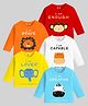 KUCHIPOO Cotton Blend Pack Of 5 Full Sleeves Animals Printed Tees - Multi Colour