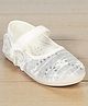 Lil Lollipop Bow Applique Detailed Sequin Embellished Mary Jane Ballerinas - White