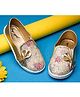boyz n galz Bow Applique & Floral Detailed Glittered Slip On Shoes - Gold
