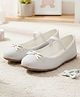 boyz n galz Shimmered Bow Applique Detailed Slip On Mary Jane Ballerinas - White