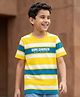 Pine Kids Cotton Knit T-Shirt Striped Round Neck Half Sleeves Multi Colors 5-6 Years