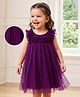 Kookie Kids Woven Sleeveless Party Dress with Frill Detailing - Purple