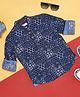 Pantaloons Junior Cotton Woven Full Sleeves Abstract Printed Shirt - Navy Blue