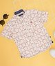 Pantaloons Junior Cotton Woven Half Sleeves Geometric Printed Shirt - White
