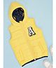 Pantaloons Junior Woven Sleeveless A Letter Patch Detailed Hooded Jacket - Yellow