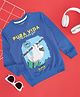 Pantaloons Junior Cotton Knit Full Sleeves Animal Printed Light Winter Sweatshirt - Blue
