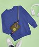 Pantaloons Junior Cotton Knit Full Sleeves Solid Light Winter Sweatshirt - Blue