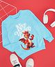 Pantaloons Junior Cotton Knit Full Sleeves Dragon Printed Light Winter Sweatshirt - Aqua Blue