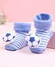 Cute Walk by Babyhug Sock Shoes With Stripes & Football Applique - Multicolour
