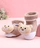 Cute Walk by Babyhug Sock Shoes With Bear Applique  - Multicolour