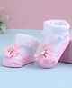 Cute Walk by Babyhug Sock Shoes With Floral Applique - Multicolour
