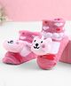 Cute Walk by Babyhug Sock Shoes With Animal Applique & Hearts Design - Multicolour