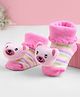 Cute Walk by Babyhug Sock Shoes With Animal Applique & Stripes Design - Multicolour