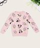 Pantaloons Junior Knit Disney Mickey Mouse & Friends Featuring Full Sleeves Mickey & Minnie Printed Light Winter Sweatshirt - Pink
