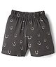 Ollypop Sinker Knit Knee Length Shorts with Smiley Print - Grey