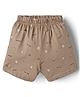 Ollypop Sinker Knit Knee Length Beach Theme Printed Shorts - Mustard