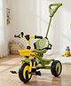 BAYBEE Nova Pro Baby Tricycle for Kids | Plug & Play Kids Cycle with Parental Handle & Safety Belt | Balanced Trikes with Dual Basket & Eva Wheels | Baby Cycle 2 to 5 Years Boys Girls (Green/Yellow)