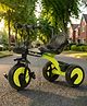 BAYBEE Nova Baby Tricycle for Kids | Balanced Kids Cycle with Safety Belt & Dual Storage Basket | Plug & Play Trikes with Eva Wheels & Bell | Baby Cycle 2 to 5 Years Boys Girls (Black/Green)