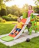 Babyhug 2-in-1 Unicorn Slide With Basketball Hoop - Orange & Green| Smooth Slide Slide with Extended Landing| Indoor & Outdoor Active Play| Improves Motor Skills, Balance & Coordination| BIS Certified