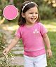 Babyhug Cotton Knit Half Sleeves Floral Embroidered Top - Pink
