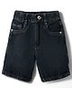 Olio Kids Knit Above Knee Length Solid Denim Shorts - Navy Blue