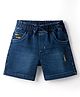 Olio Kids Knit Above Knee Length Solid Denim Shorts - Blue