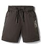 Olio Kids Cotton Woven Above Knee Length Shorts With Text Print - Grey