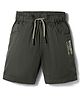 Olio Kids Cotton Woven Above Knee Length Shorts With Text Print - Grey