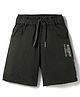 Olio Kids Cotton Woven Above Knee Length Shorts With Text Print - Dark Green