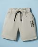Olio Kids Cotton Woven Above Knee Length Shorts With Text Print - Light Grey