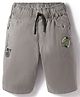 Olio Kids Cotton Woven Above Knee Length Shorts With Text Print - Grey