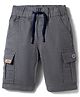 Olio Kids Knit Above Knee Length Solid Denim Shorts - Grey