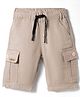 Olio Kids Knit Above Knee Length Solid Denim Shorts - Cream