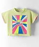 Olio Kids Sinker Knit Half Sleeves  T-Shirt with Text Print - Olive Green
