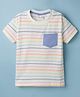 Olio Kids Sinker Knit Half Sleeves Striped T-Shirt - Light Blue