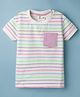Olio Kids Sinker Knit Half Sleeves Striped T-Shirt - Purple
