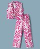 Pine Kids Viscose Woven Sleeveless Floral Printed Co-Ords  Indo Western Set - Pink & White