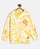 Tales & Stories Cotton Knit Full Sleeves Tie & Dye Smiley & Typography Printed Light Winter Sweatshirt - Yellow