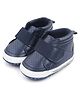 KIDLINGSS Solid Perforated Velcro Closure Booties - Navy Blue