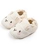 KIDLINGSS Striped Face Embroidered Slip On Booties - Beige