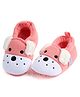 KIDLINGSS Puppy Embroidered Slip On Booties - Pink