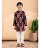 READIPRINT Cotton Woven Ethnic Motifs Printed Kurta With Pyjama Set - Brown