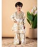 READIPRINT Cotton Woven Full Sleeves Floral & Paisley Printed Kurti & Sharara Set - White