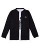 Charchit Cotton Woven Full Sleeves Solid Jacket With Half Sleeves Tee - Black