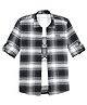 CAVIO Cotton Woven Full Sleeves Checked Shirt With Tee - Black