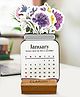 CLAPJOY Flower Bouquet Desk Calendar 2026, Aesthetic Floral Monthly Easel Calendar with Wooden Stand